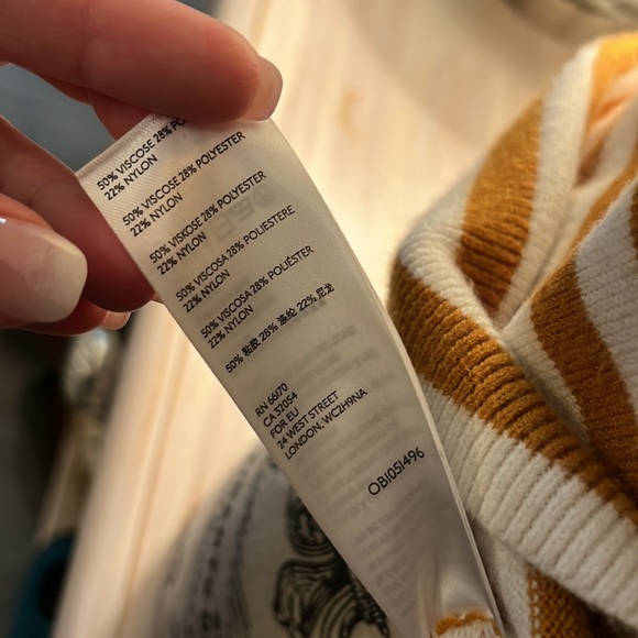 Jillian Orange Stripped Flutter Sleeves Top By Anthropologie - Picture 7 of 9